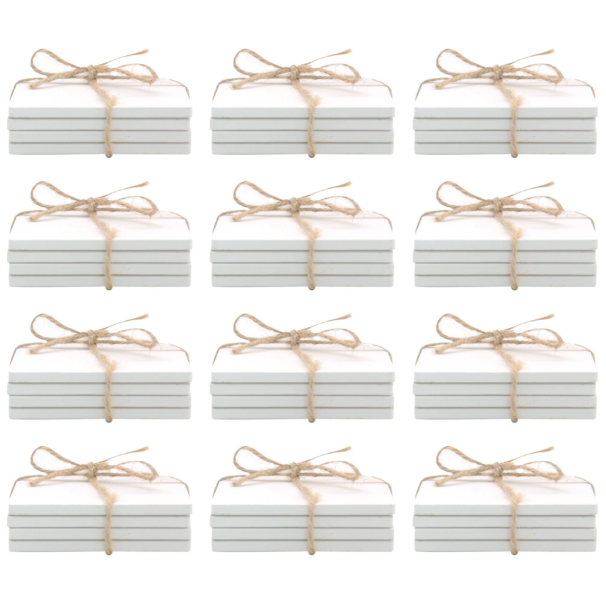12 Packs: 4 ct. (48 total) White Ceramic Coasters by Make Market®